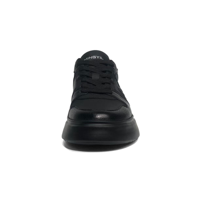LAILE Pebble Grain Leather Hybrid Platform Skate Sneakers