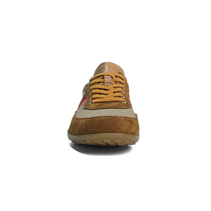 LAILE Mixed Canvas & Nubuck Vintage Gum Sole Trainers