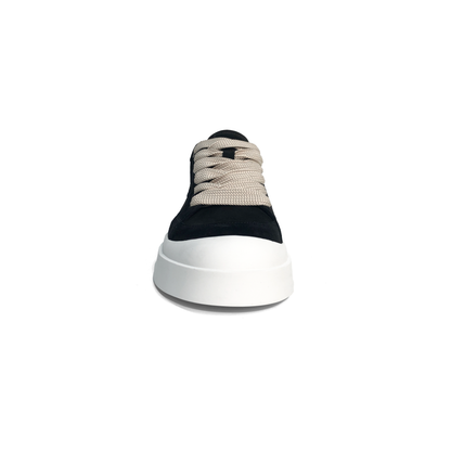 LAILE Matte Nubuck Contrast Heel Cap Platform Skate Sneakers