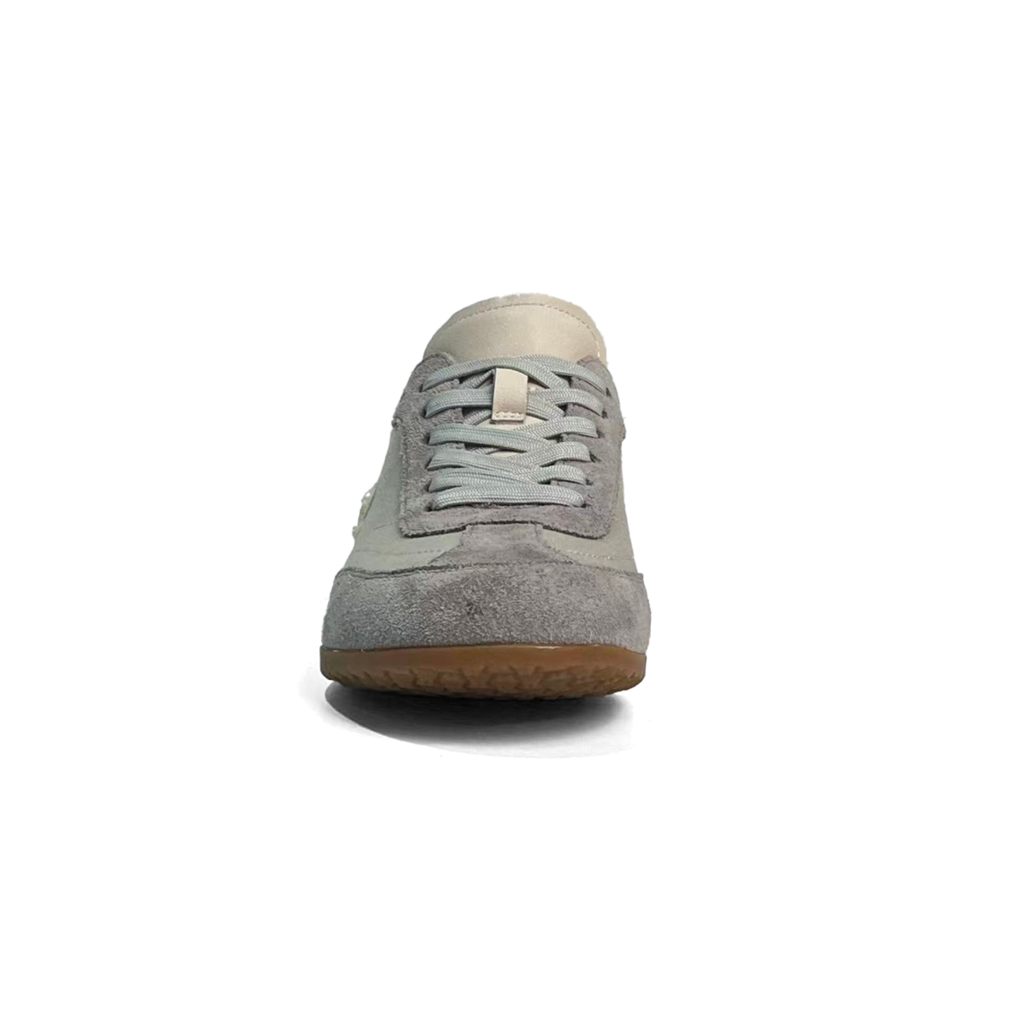 LAILE Dual Tone Suede & Woven Canvas Flat Gum Sole Retro Trainers
