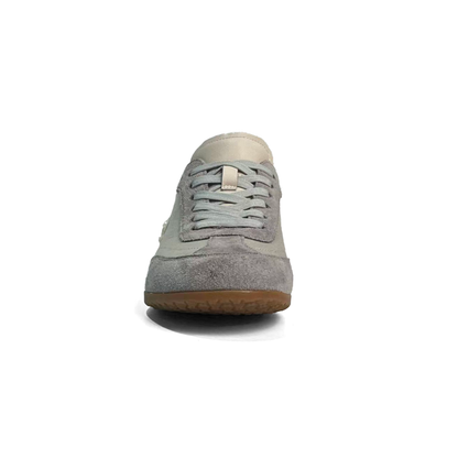 LAILE Dual Tone Suede & Woven Canvas Flat Gum Sole Retro Trainers