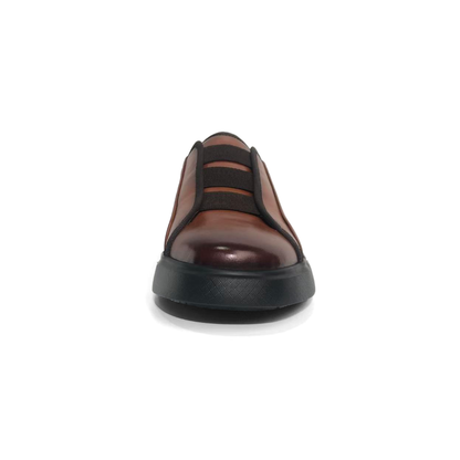 LAILE Polished Calfskin No-Lace Low Top Board Shoes