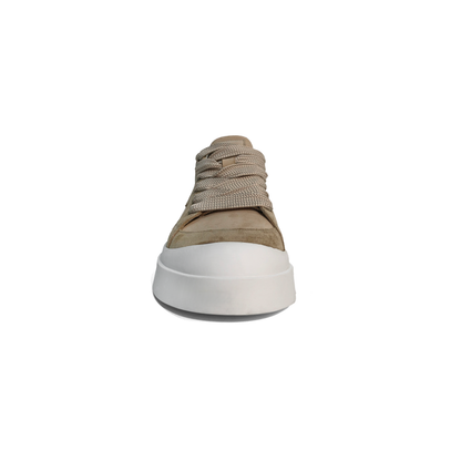 LAILE Dual Tone Nubuck Contrast Panel Platform Skate Sneakers