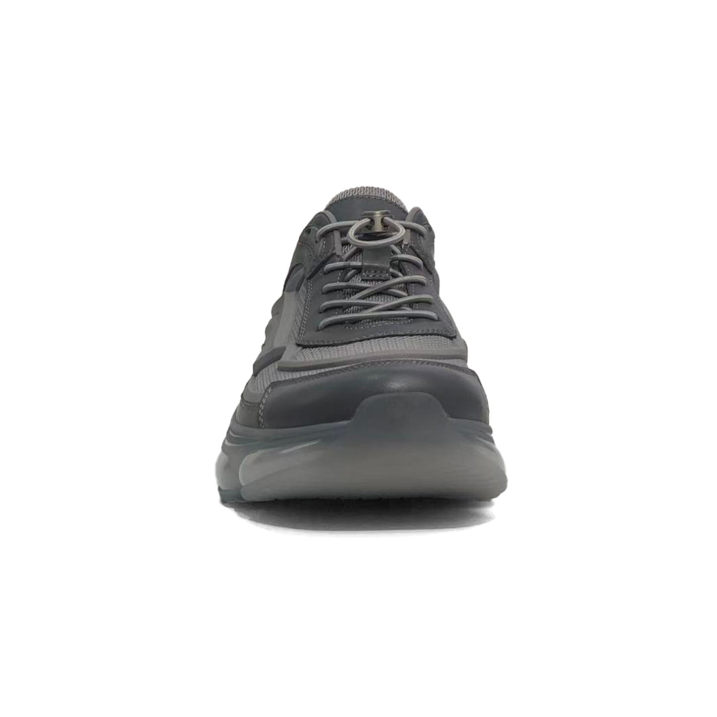 LAILE Gradient Gray Men's Casual Sneakers Thick Sole Height-Increasing Breathable Mesh