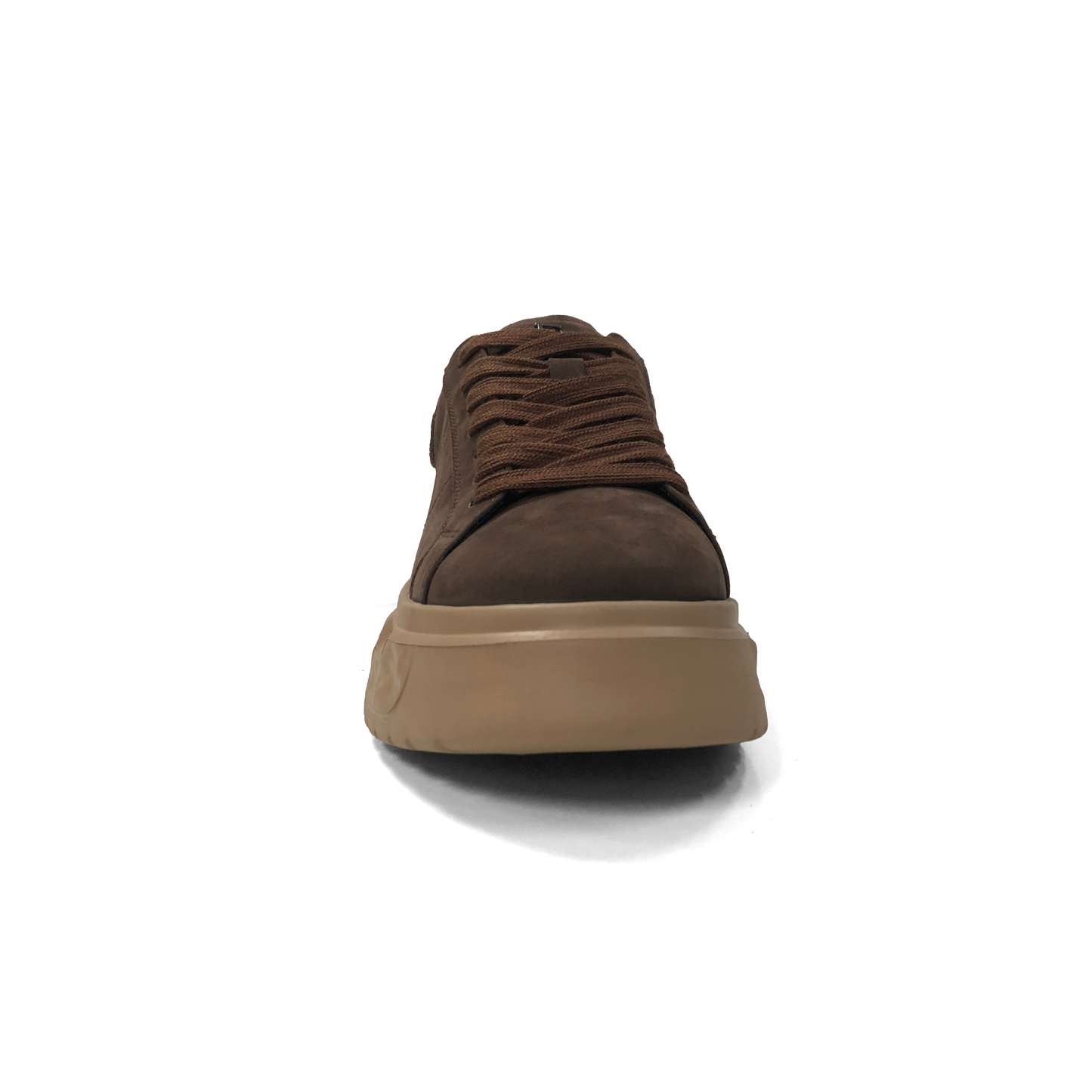 LAILE Full Grain Polished Leather Wavy Sculpted Platform Skate Sneakers