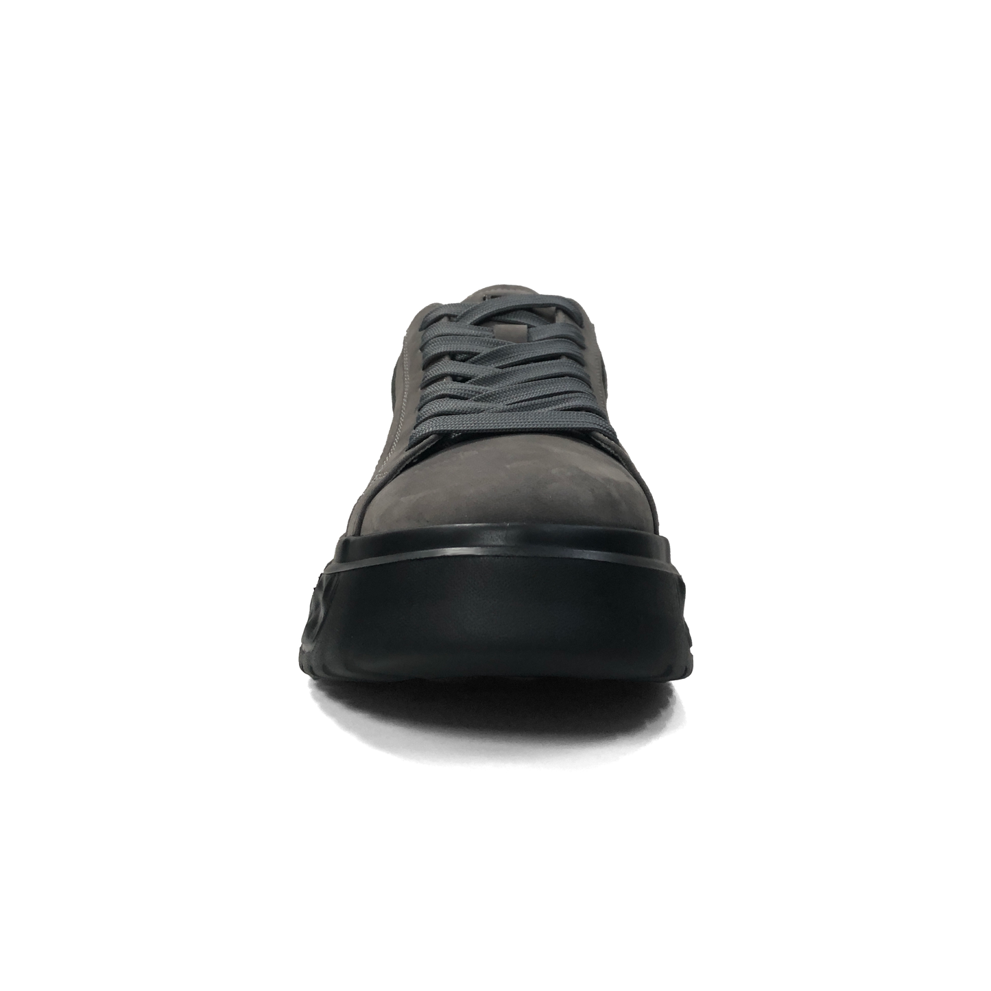 LAILE Full Grain Polished Leather Wavy Sculpted Platform Skate Sneakers