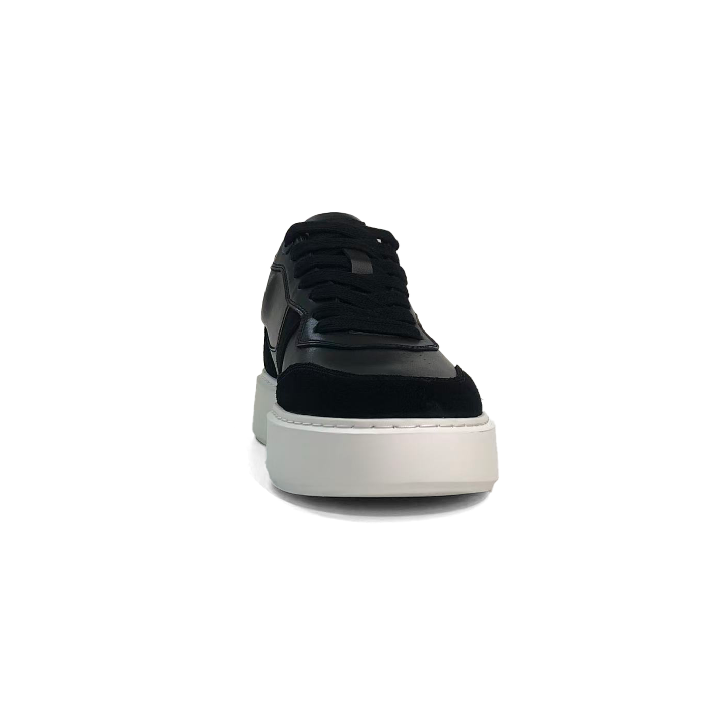 LAILE Hybrid Smooth Leather & Matte Nubuck Platform Skate Sneakers