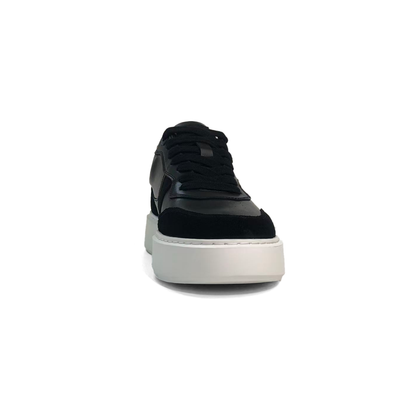 LAILE Hybrid Smooth Leather & Matte Nubuck Platform Skate Sneakers