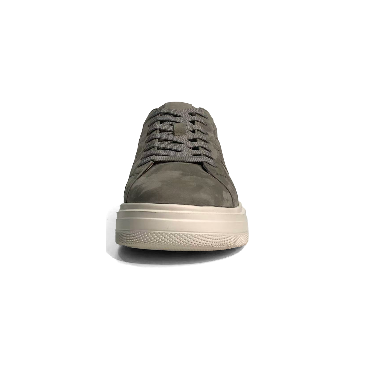 LAILE Matte Nubuck Perforated Stripe Platform Sneakers
