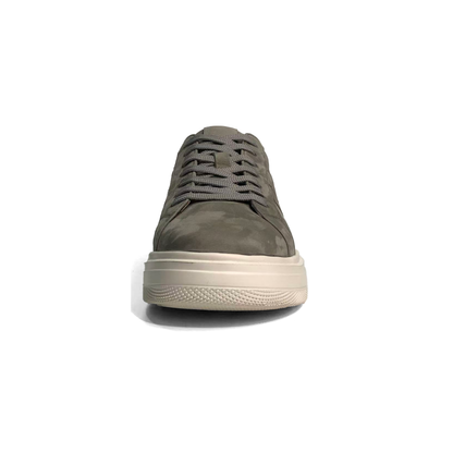 LAILE Matte Nubuck Perforated Stripe Platform Sneakers