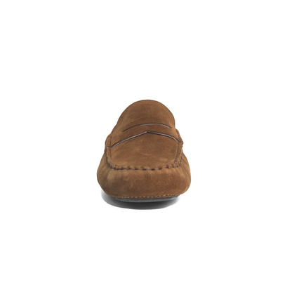 LAILE Matte Nubuck Penny Moc Toe Slip-On Driving Loafers