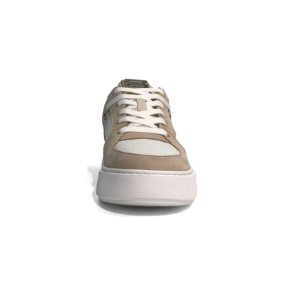 LAILE Multi-Panel Leather Mesh Platform Court Sneakers
