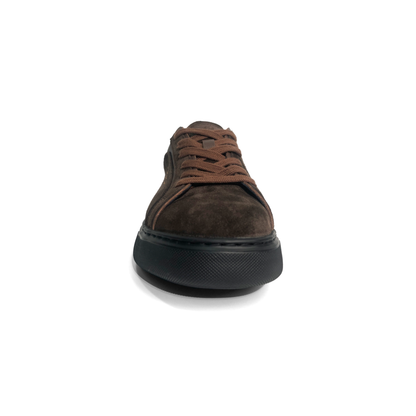 LAILE Polished Full Grain & Matte Nubuck Hybrid Platform Skate Sneakers