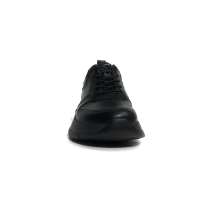 LAILE Black Full Grain Leather Air Cushion Platform Sneakers