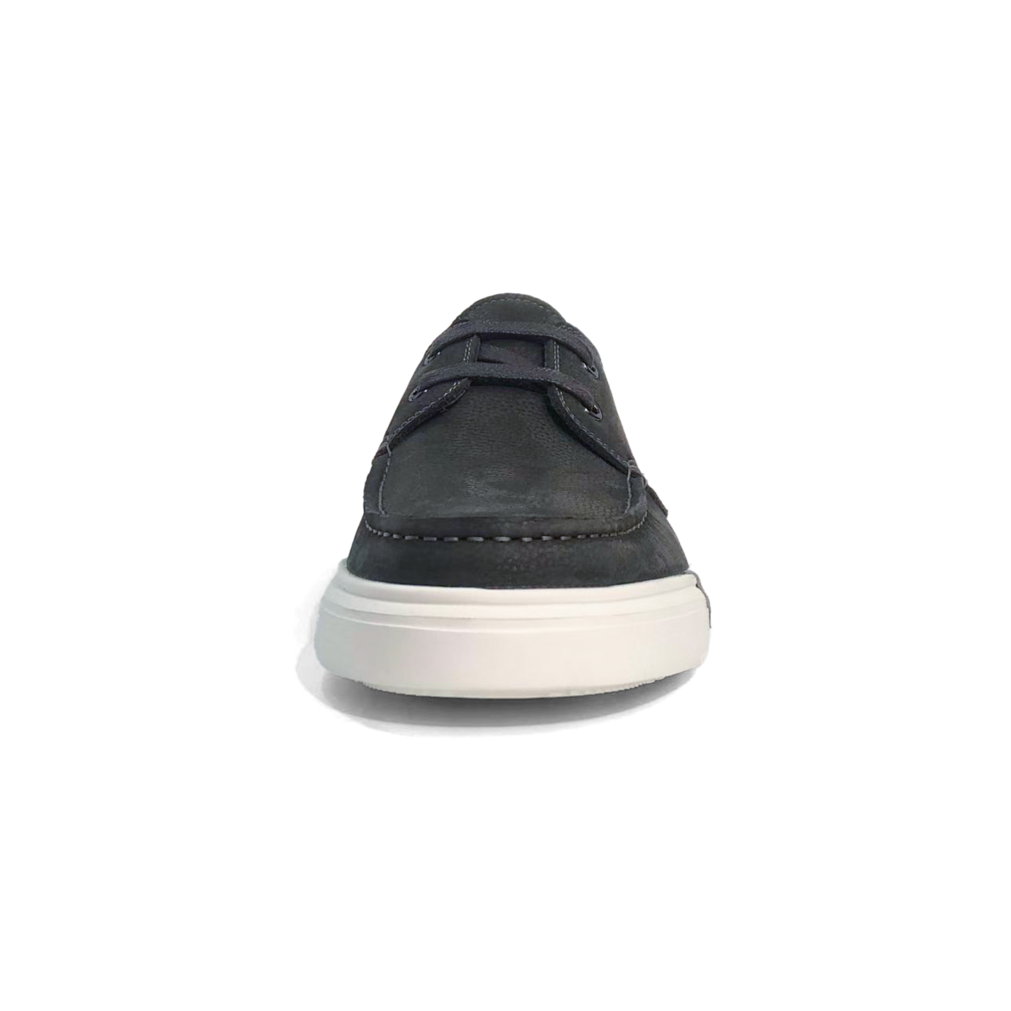 LAILE Twolace Lite Dark Grey Pebble Leather Boat Shoes