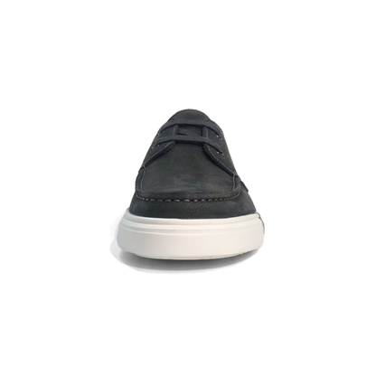 LAILE Twolace Lite Dark Grey Pebble Leather Boat Shoes