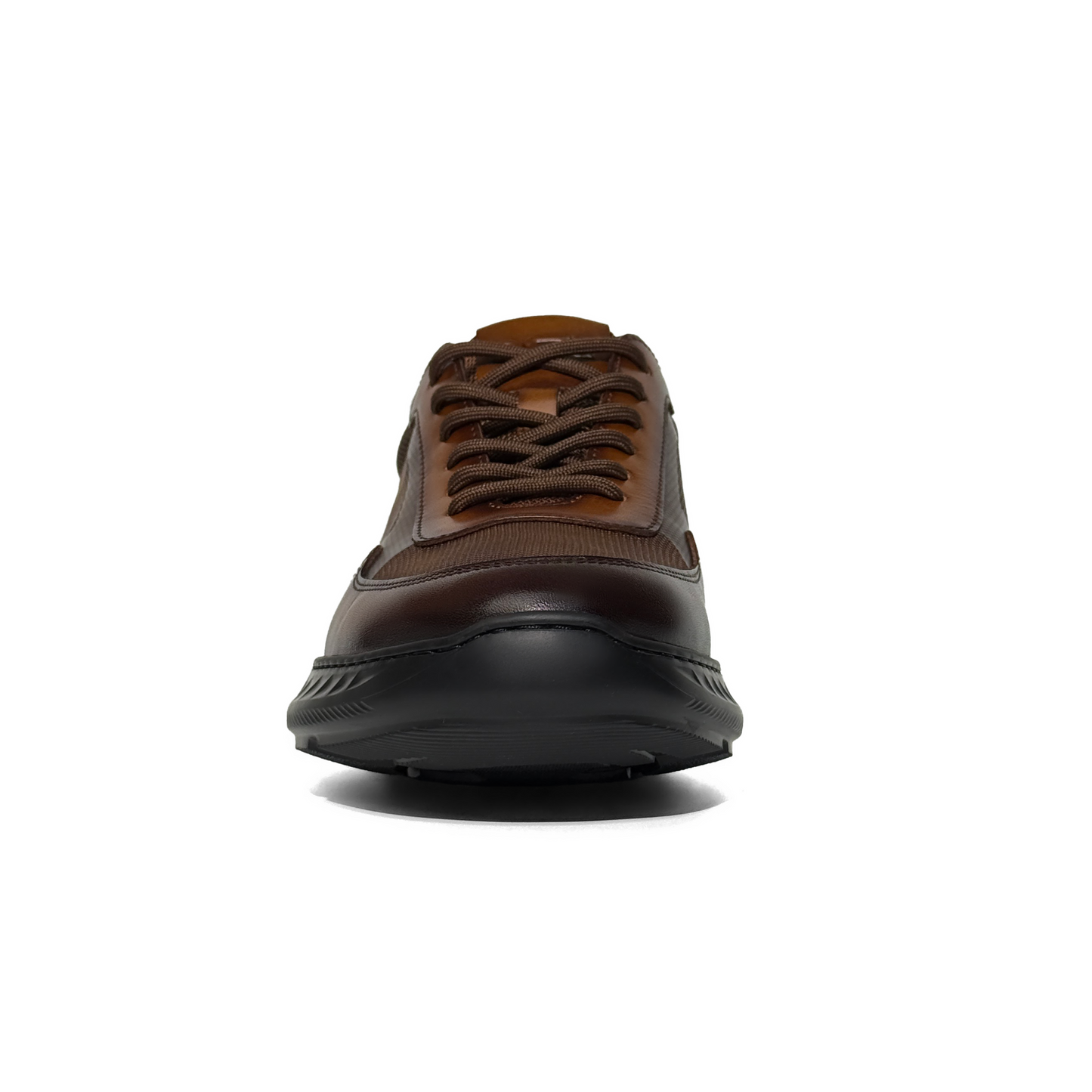 LAILE Black Warrior Casual Men's Leather Shoes, Genuine Leather and Mesh, Breathable, Comfortable, Thick Sole, Versatile