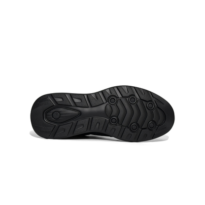 LAILE Black Warrior Casual Men's Leather Shoes, Genuine Leather and Mesh, Breathable, Comfortable, Thick Sole, Versatile