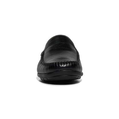 LAILE Full Grain Croc Print Leather Loafers