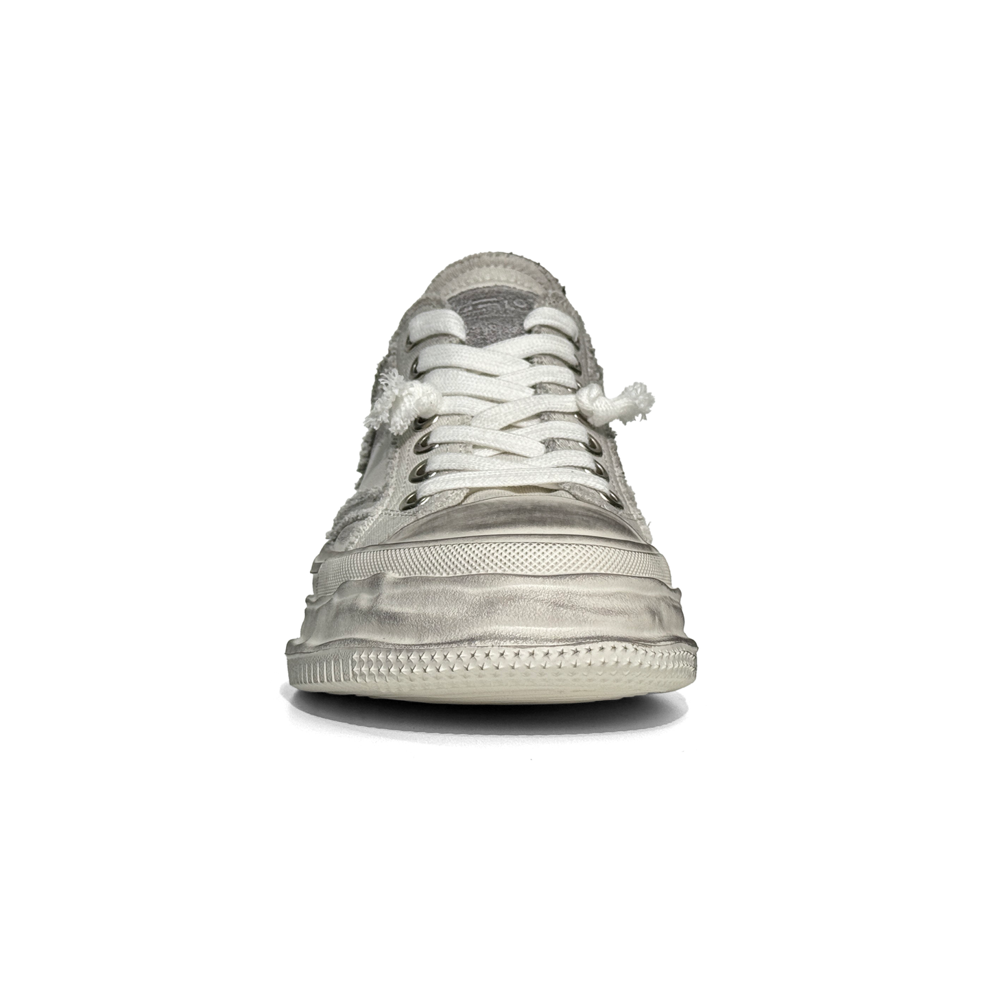 LAILE Vintage Distressed Cracked Leather  Hybrid Platform Skate Sneakers