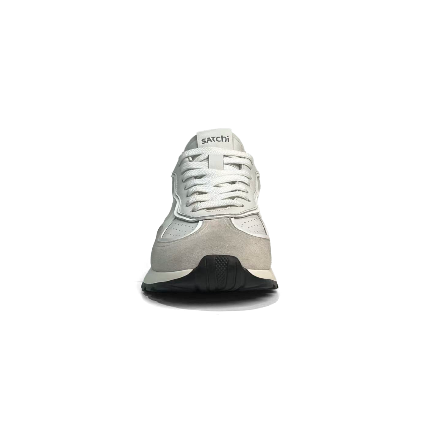 LAILE Multi-Material Perforated Retro Flat Platform Trainers