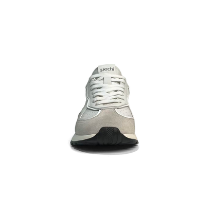 LAILE Multi-Material Perforated Retro Flat Platform Trainers