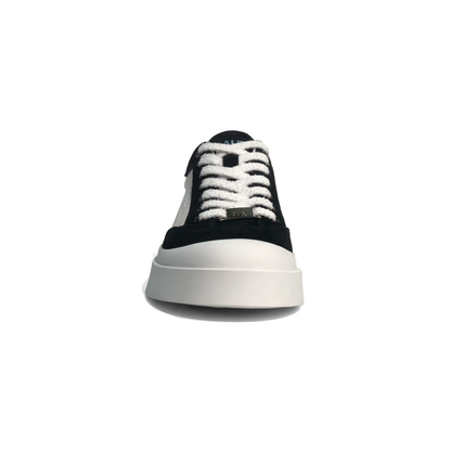 LAILE Tri-Tone Mixed Material Platform Skate Sneakers
