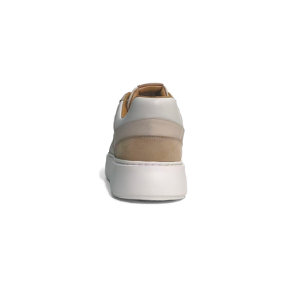 LAILE Multi-Panel Leather Mesh Platform Court Sneakers