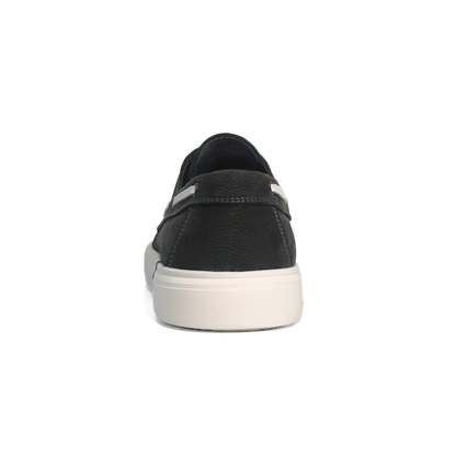 LAILE Twolace Lite Dark Grey Pebble Leather Boat Shoes