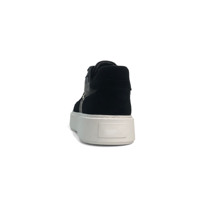 LAILE Hybrid Smooth Leather & Matte Nubuck Platform Skate Sneakers
