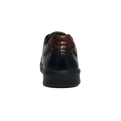 LAILE Mirror Polished Perforated Side Panel Platform Business Sneakers