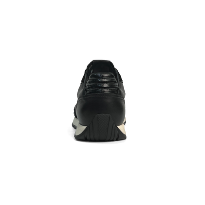 LAILE Multi-Material Perforated Retro Flat Platform Trainers