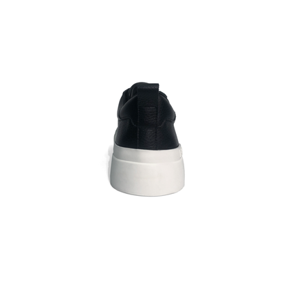 LAILE Pebble Grain Leather Ribbed Shell Toe Platform Skate Sneakers