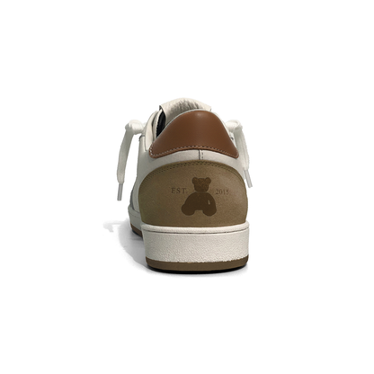 LAILE Pebble Grain Leather & Matte Nubuck Hybrid Low-Top Court Sneakers