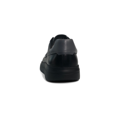 LAILE Polished Full Grain Leather Slip-On Platform Sneakers