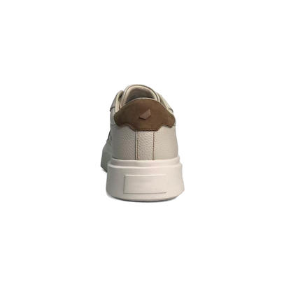 LAILE Pebble Grain Leather & Woven Fabric Hybrid Platform Skate Sneakers