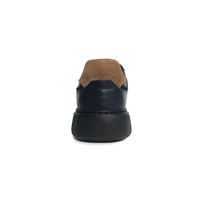 LAILE Polished Full Grain & Matte Nubuck Hybrid Platform Skate Sneakers
