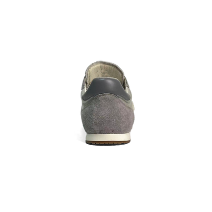 LAILE Dual Tone Suede & Woven Canvas Flat Gum Sole Retro Trainers