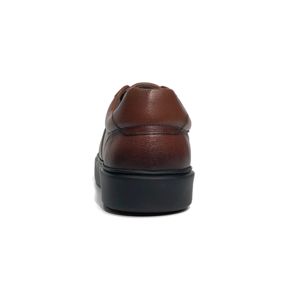 LAILE Pebble Grain Antiqued Leather Platform Business Sneakers