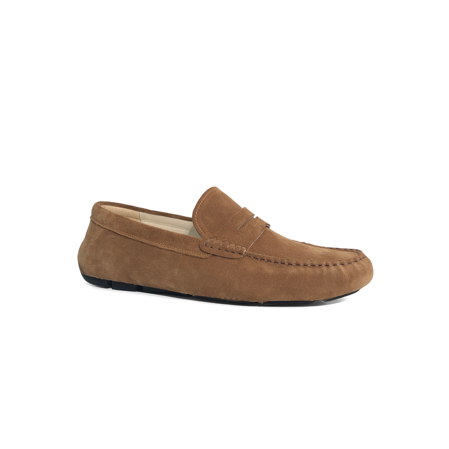 LAILE Matte Nubuck Penny Moc Toe Slip-On Driving Loafers