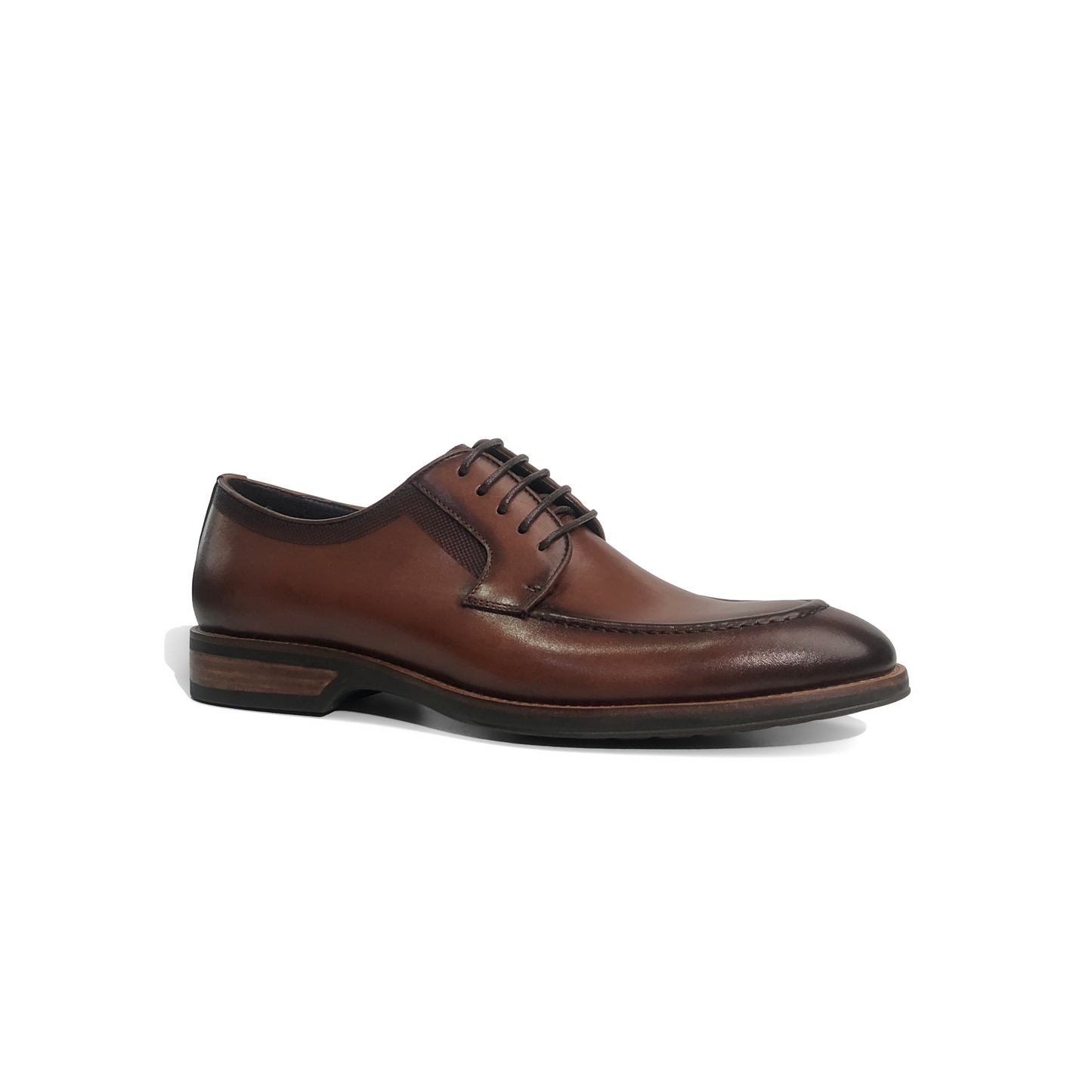 LAILE Gradient Antiqued Calfskin Four-Eye Lace-Up Derby Shoe