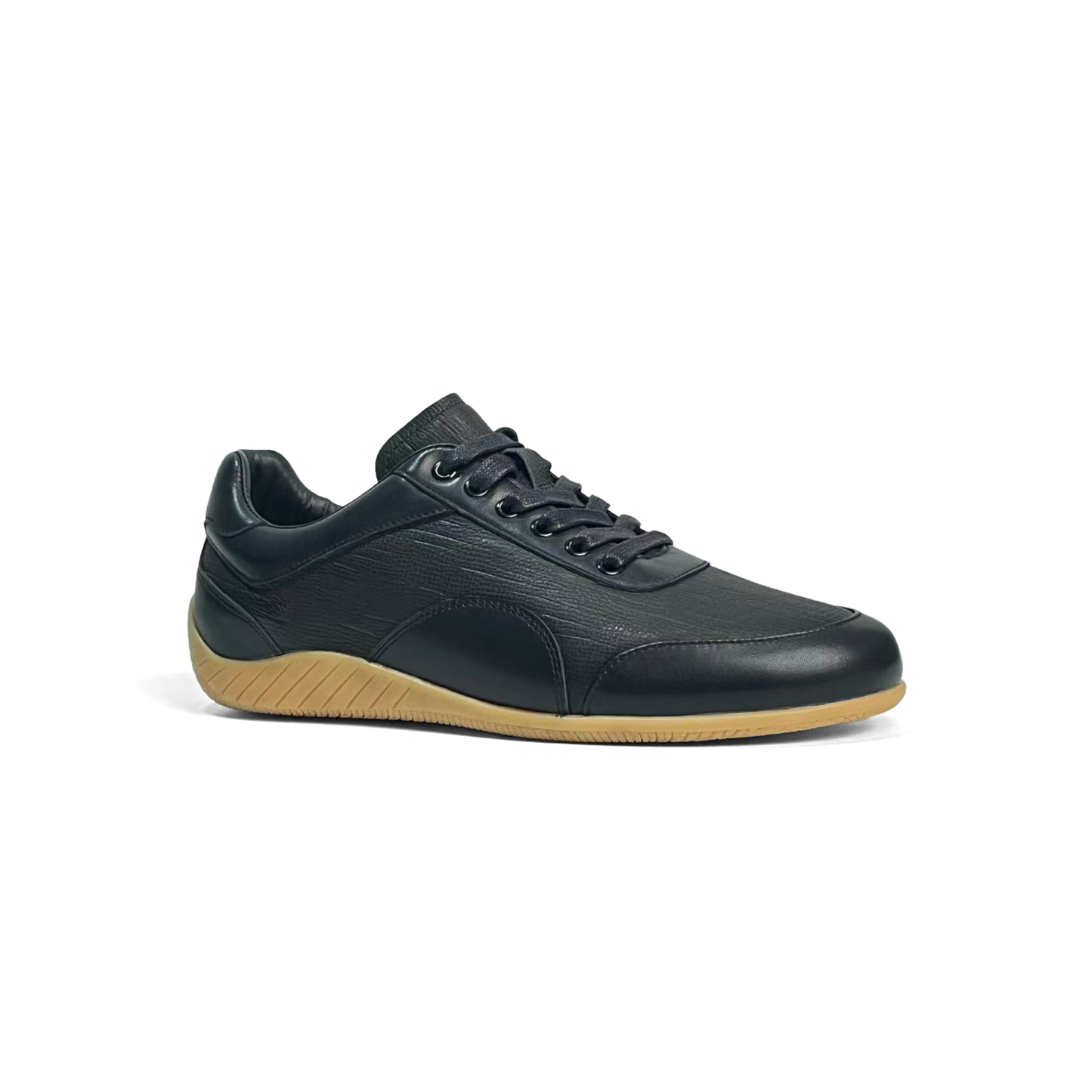 LAILE Dual Grain Full Leather Flat Gum Sole Retro Trainers