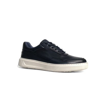 LAILE Smooth Full Grain Leather Platform Business Sneakers