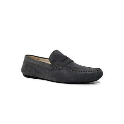 LAILE Matte Nubuck Penny Moc Toe Slip-On Driving Loafers