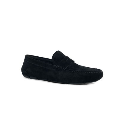 LAILE Matte Nubuck Penny Moc Toe Slip-On Driving Loafers
