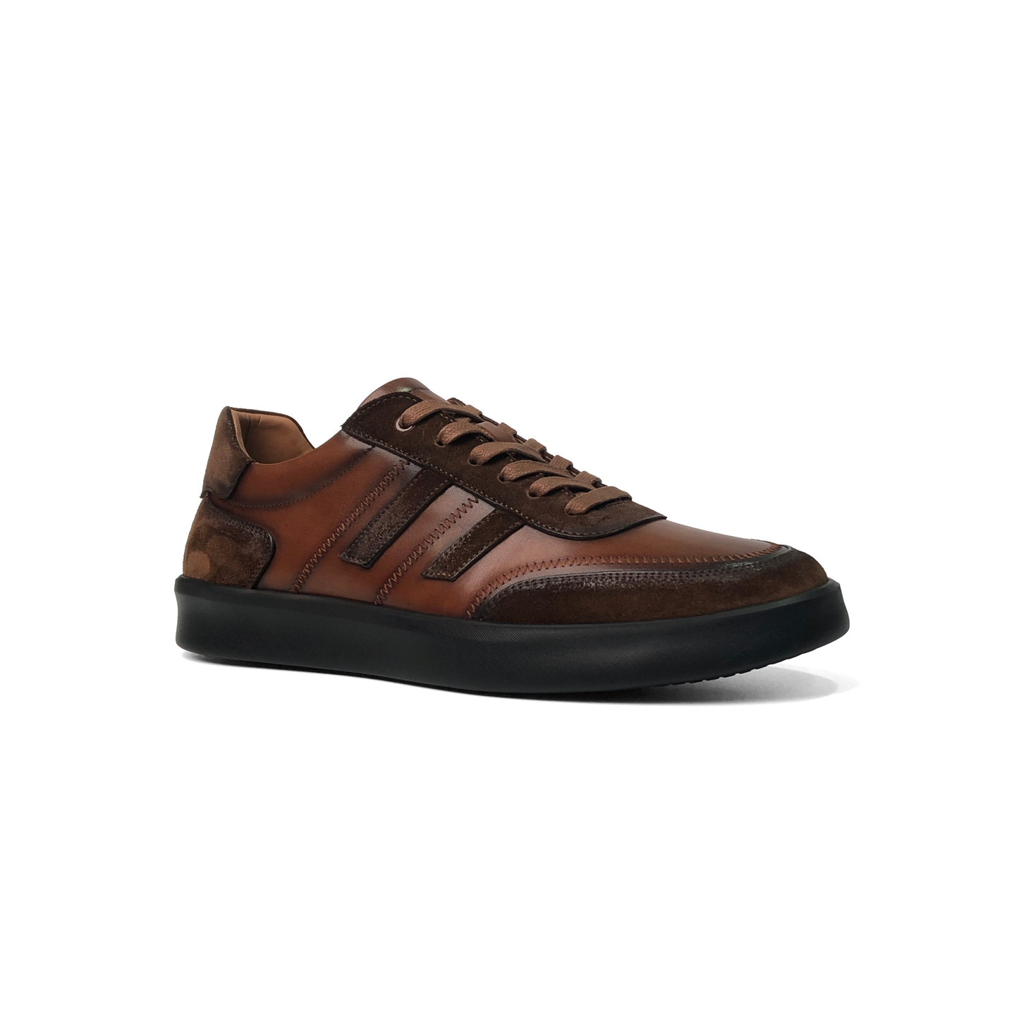 LAILE Contrast Dual Material Flat Thick Sole Business Casual Trainers