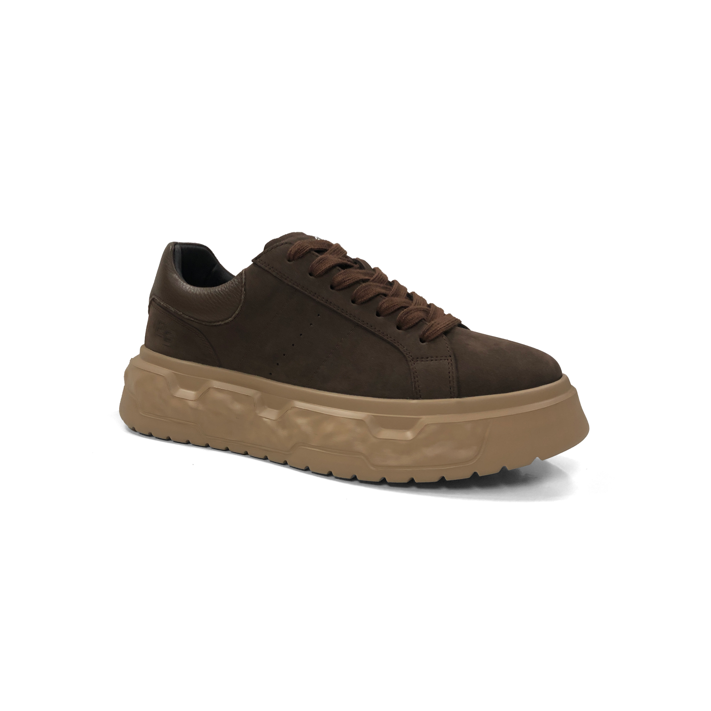 LAILE Full Grain Polished Leather Wavy Sculpted Platform Skate Sneakers