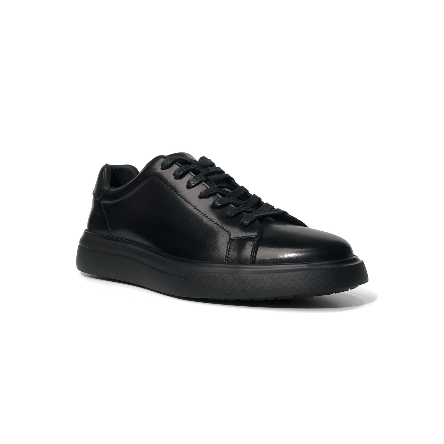 LAILE Plain Full-Grain Gloss Cowhide Low Top Lifestyle Board Shoe