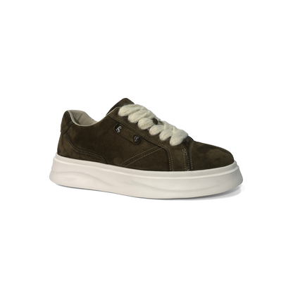 LAILE Hybrid Fabric Suede Toe Cap Platform Skate Sneakers