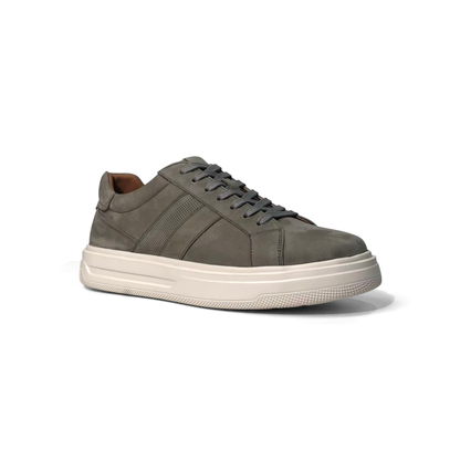 LAILE Matte Nubuck Perforated Stripe Platform Sneakers